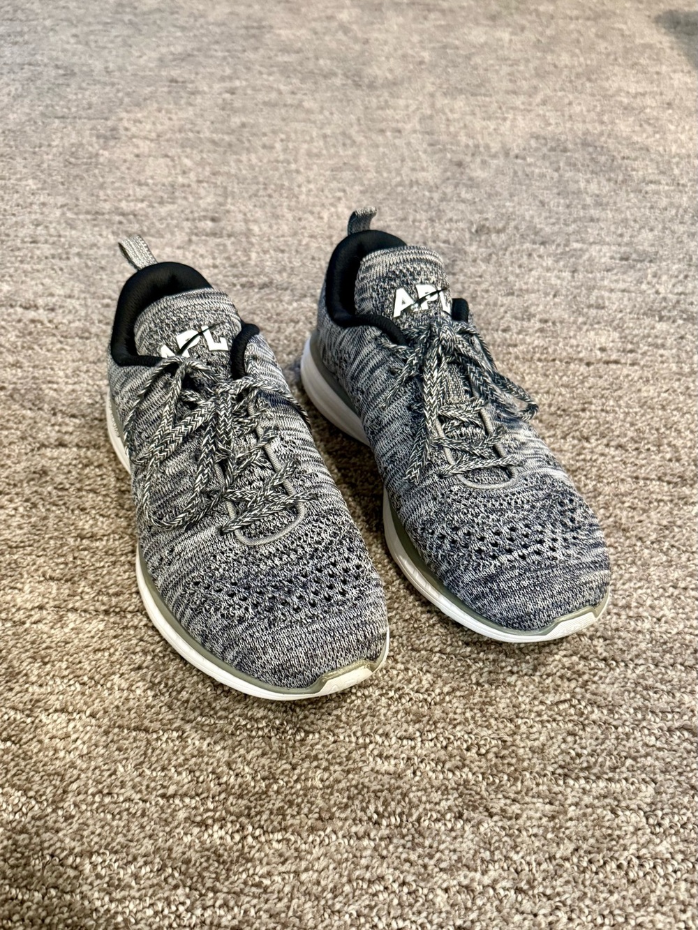 APL Women TechLoom Knit Sneakers - Heather Gray and Black